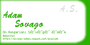 adam sovago business card